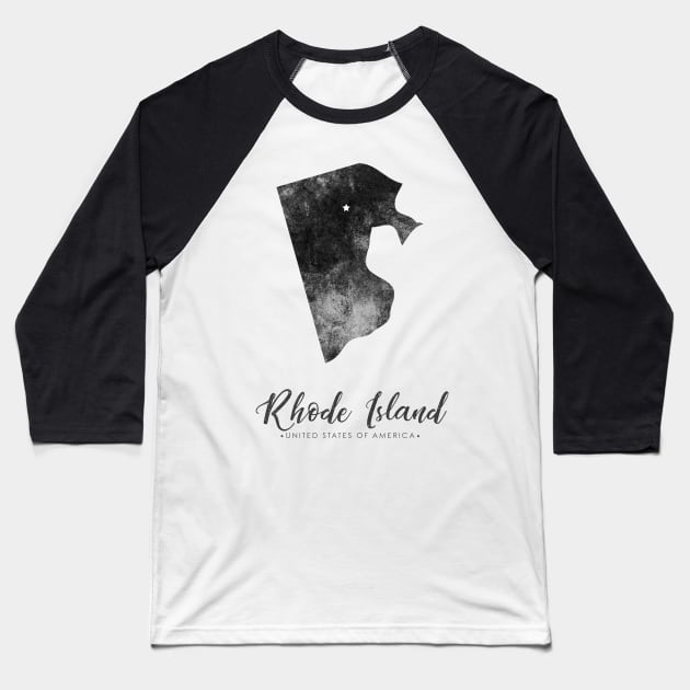 Rhode Island state map Baseball T-Shirt by StudioGrafiikka